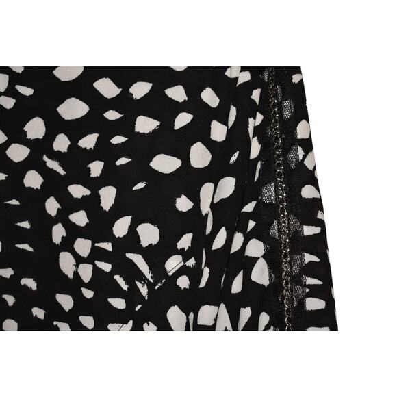 CHICO'S $98 Black White Zip Front‎ Woven Blouse Chain Trim Chico's 2 / US Large - Picture 3 of 4